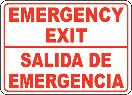 Bilingual Emergency Exit Sign by SafetySign.com - A5179