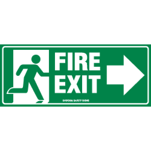 Exit Sign - Arrow Right Fire Exit