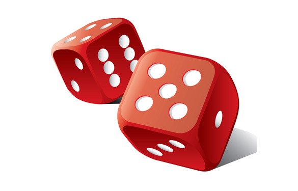 XOO.me :: Red Set of Rolling Dice Vector Graphic
