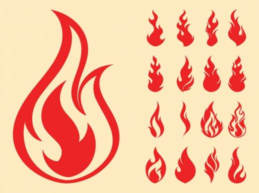 Fire Symbols Set Vector - AI PDF - Free Graphics download