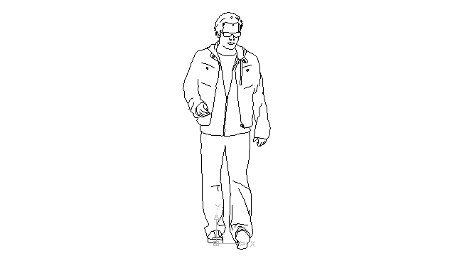 young man walking block in people men Autocad free drawing 125 in ...