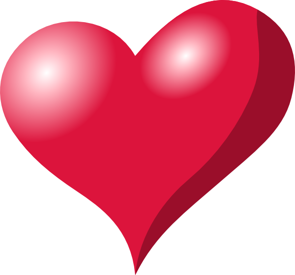 Red Heart Shadow clip art - vector clip art online, royalty free ...