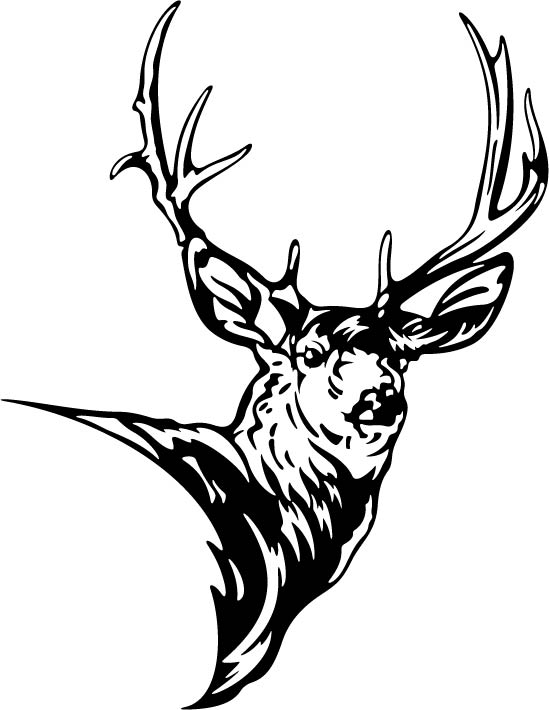 Gallery For > Deer Head Decal