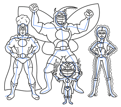 Cartoon Superheroes Step By Step Drawing Lesson - Cliparts.co