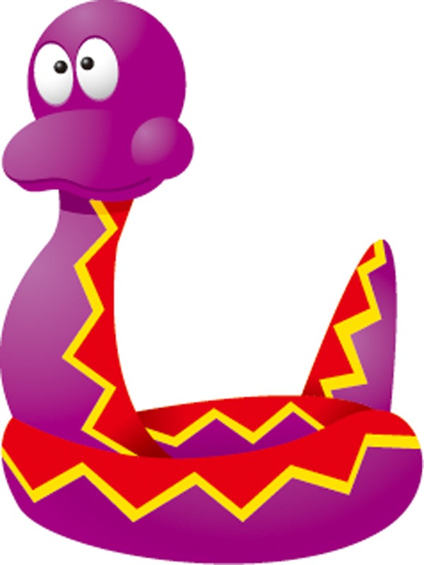 Cartoon animal snake purple color design material | My Free ...