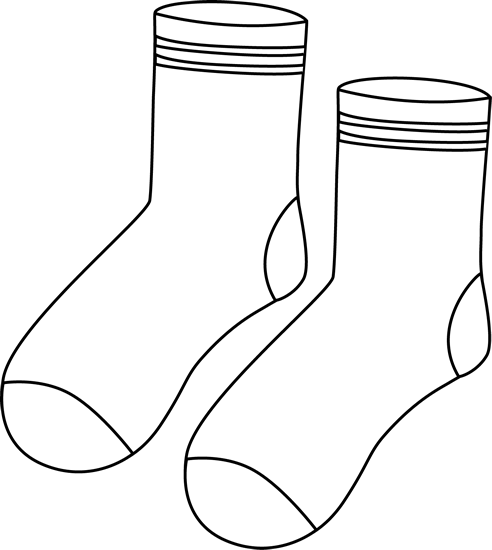 Pair of Black and White Socks Clip Art - Pair of Black and White ...
