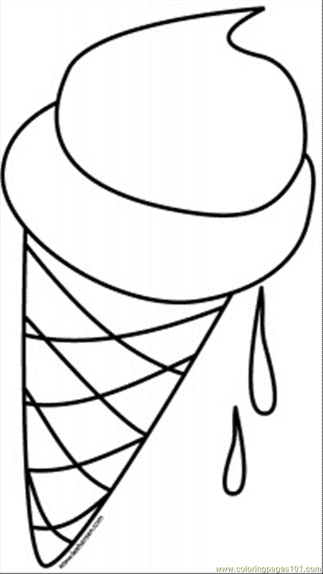 Coloring Pages Ice Cream Cone (Food & Fruits > Desserts) - free ...