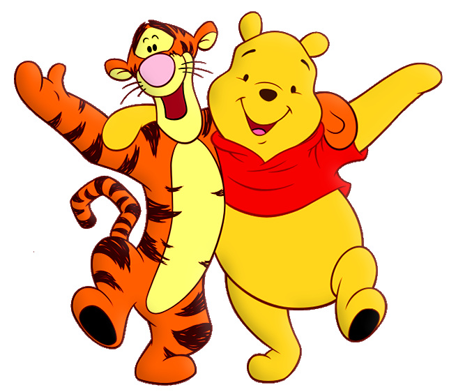 Winnie the Pooh and Tiger Cartoon PNG Free Clipart