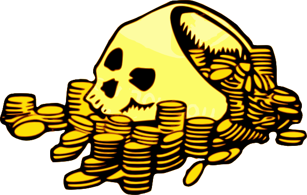 Skull & Money clip art - vector clip art online, royalty free ...