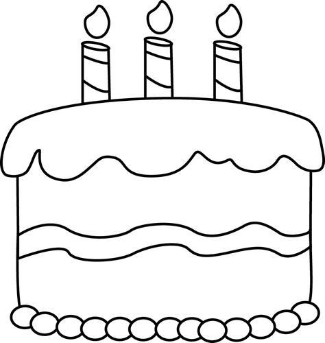 Happy Birthday Cake Clipart Black And White | Clipart Panda - Free ...