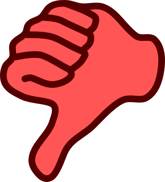 Red Thumbs Down clip art - vector clip art online, royalty free ...