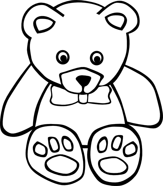 Teddy Bear Outline clip art - vector clip art online, royalty free ...