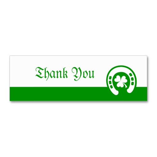 Horseshoe clover green wedding favor thank you tag business card ...