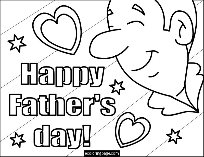 Happy Fathers Day Day with Hearts and Stars Coloring Pages for ...