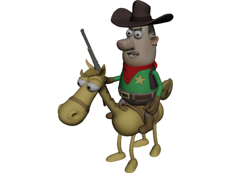 Cowboy with Horse 3D Model Download | 3D CAD Browser