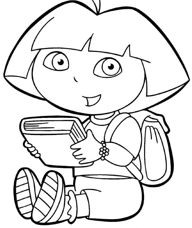 Hello Kitty Reading Book Coloring Page |Hello Kitty coloring pages ...