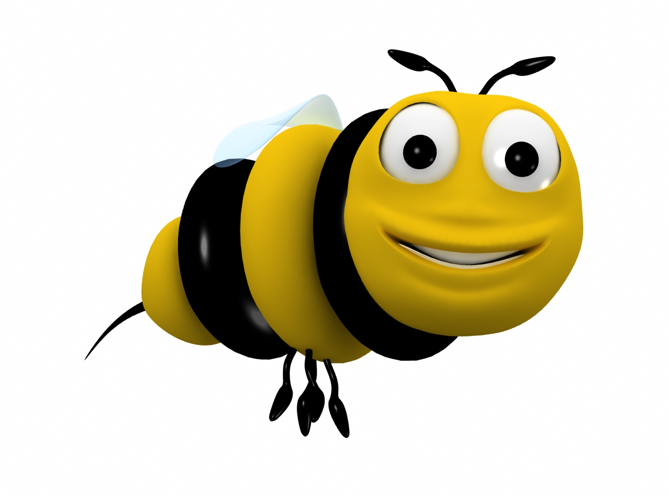 Bee cartoon character 3D Model animated rigged .max .obj .3ds .fbx ...