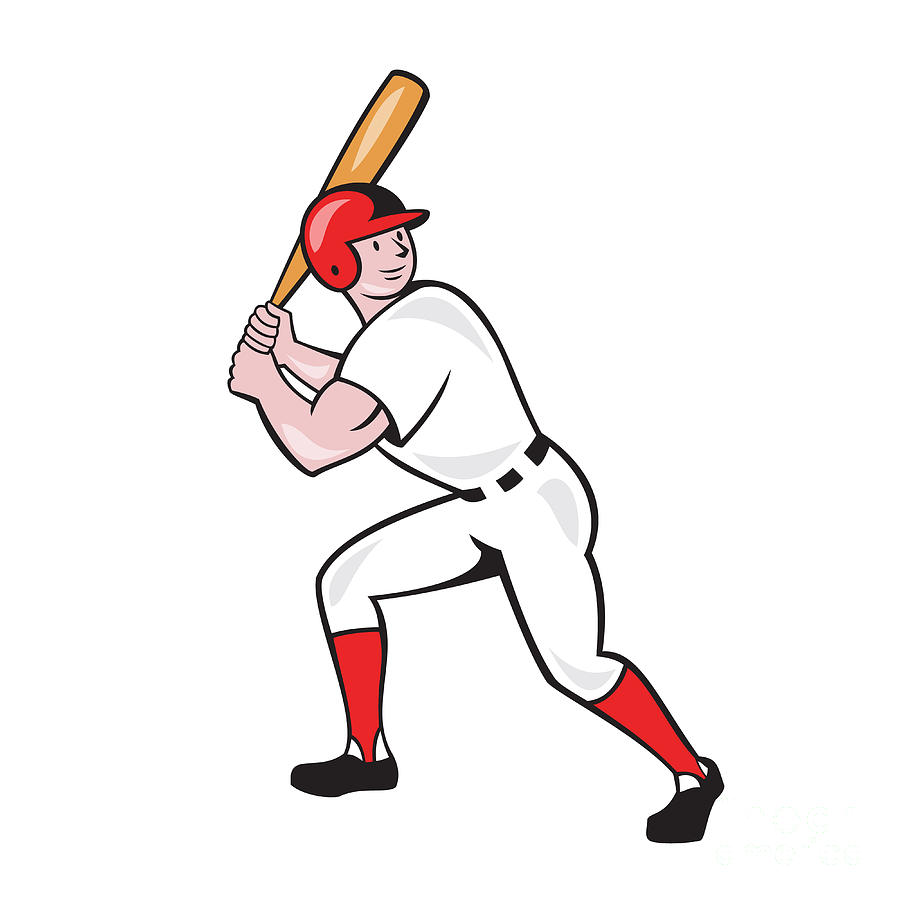Baseball Player Bat Side Isolated Cartoon by Aloysius Patrimonio ...