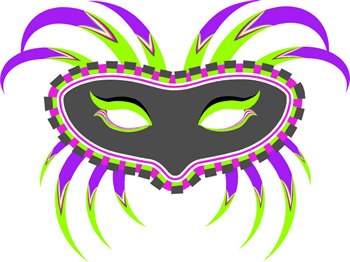Mardi Gras Feather Mask Clip Art