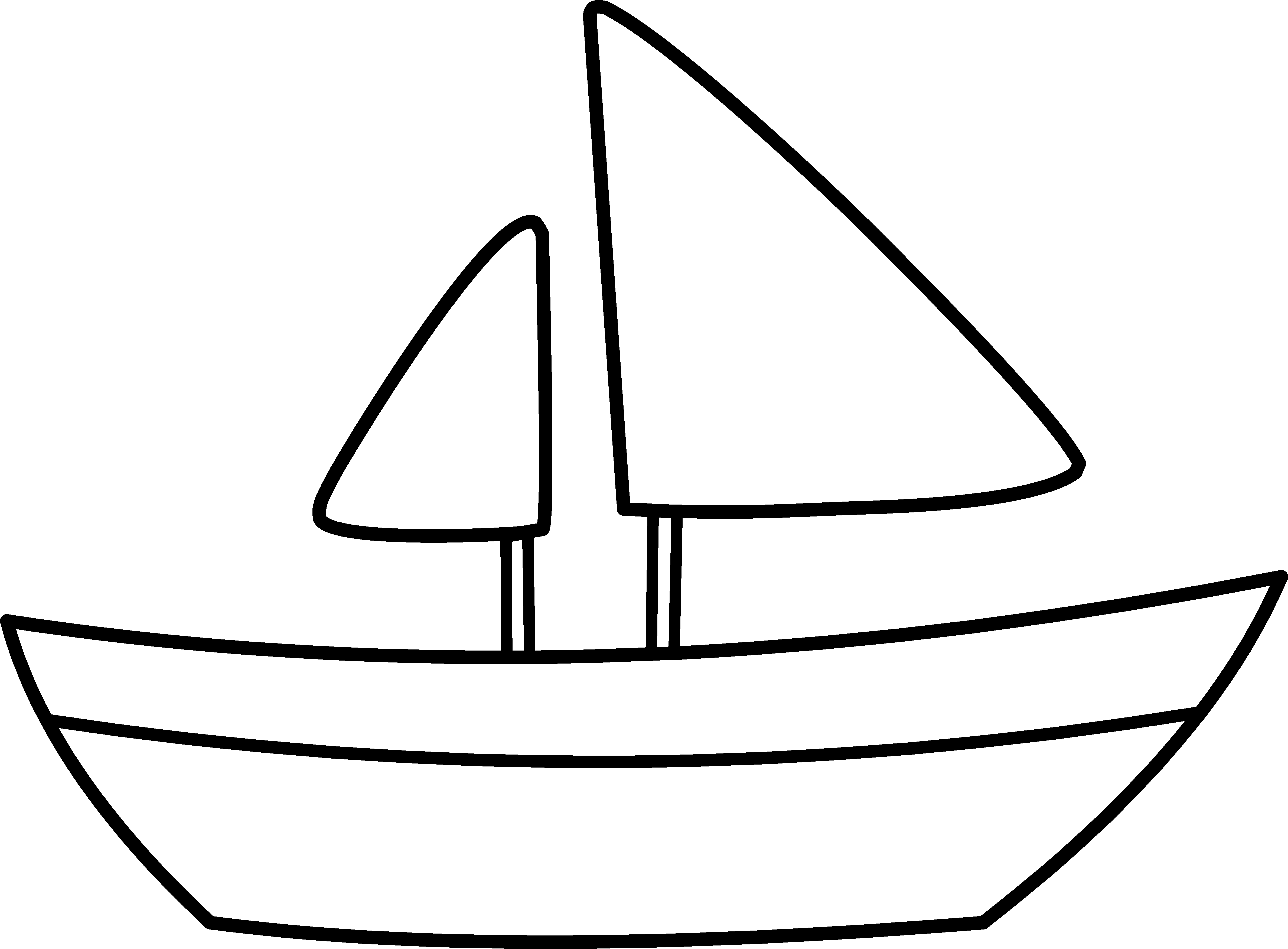 Simple Sailboat Coloring Page - Free Clip Art
