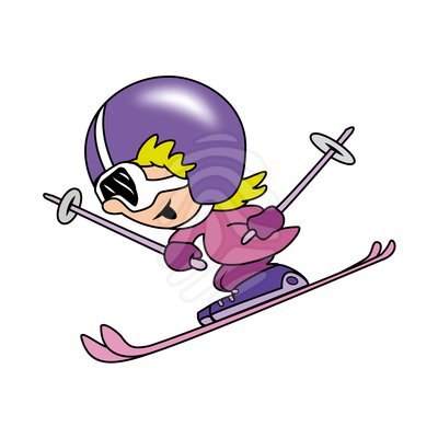 Girl skiing - clipart #87948562