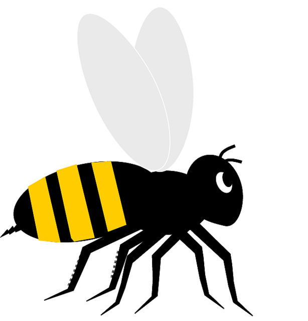 Bee clip art, cute style lge 11cm long | Flickr - Photo Sharing!