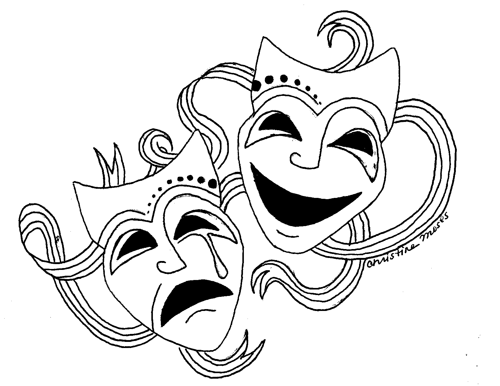 How To Draw Drama Masks Cliparts.co