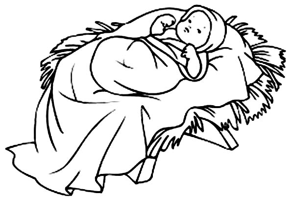 Baby Jesus Born in a Manger Coloring Page - Free & Printable ...