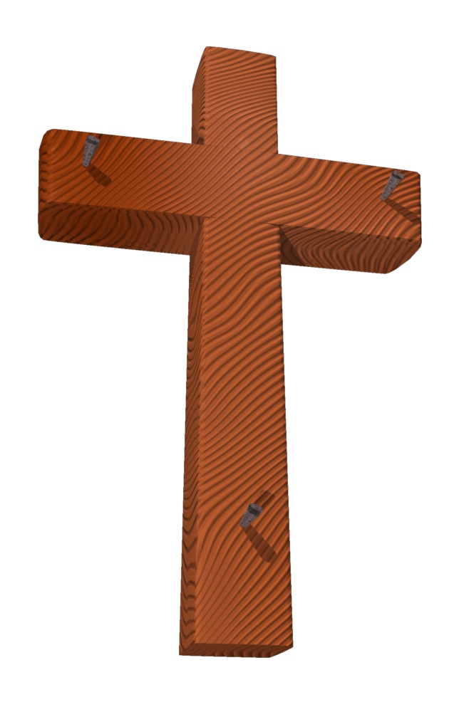Rugged Cross "1" Trendy Bible Educational Clip Art