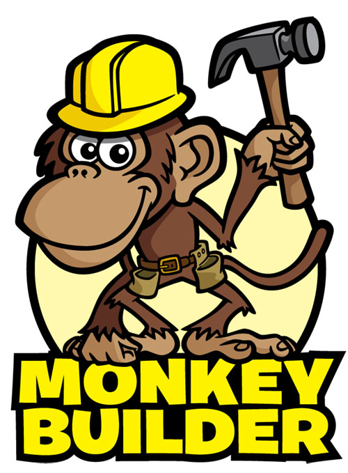 Construction Worker Monkey Cartoon Logo Illustration • Coghill ...
