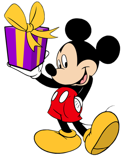 Disney Character Mickey Mouse Birthday Present Clipart | TheMins