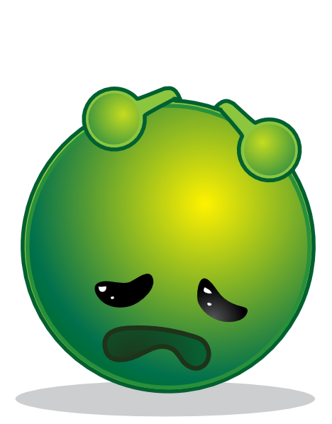 Smiley Green Alien Depresive clip art - vector clip art online ...