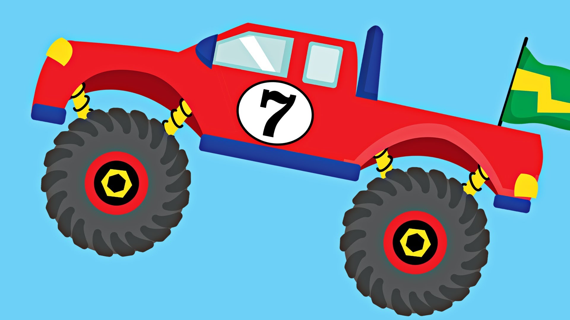 Monster Trucks Teaching Numbers 1 to 10 - Number Counting for Kids ...