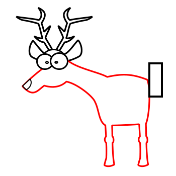 Drawing a cartoon deer