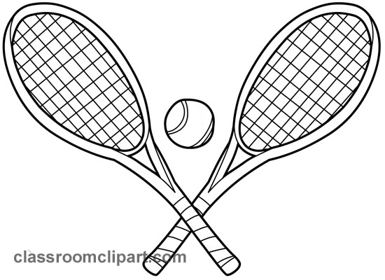 Sports : two_tennis_racquets_01_outline : Classroom Clipart