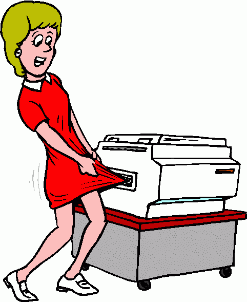 woman_&_printer clipart - woman_&_printer clip art