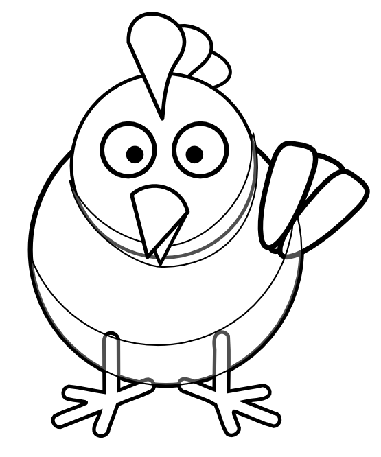 clipartist.net » Clip Art » chicken round black white line art ...