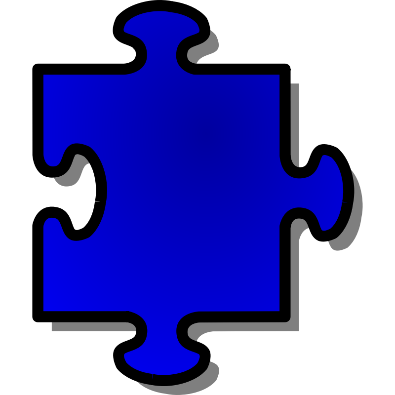 Clipart - Blue Jigsaw piece 05