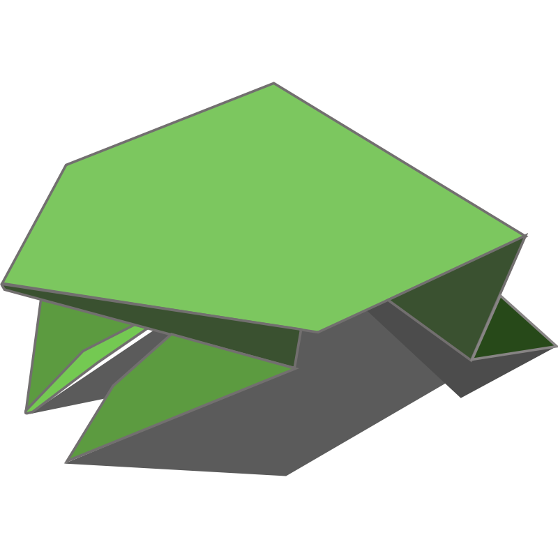 Clipart - Origami jumping frog