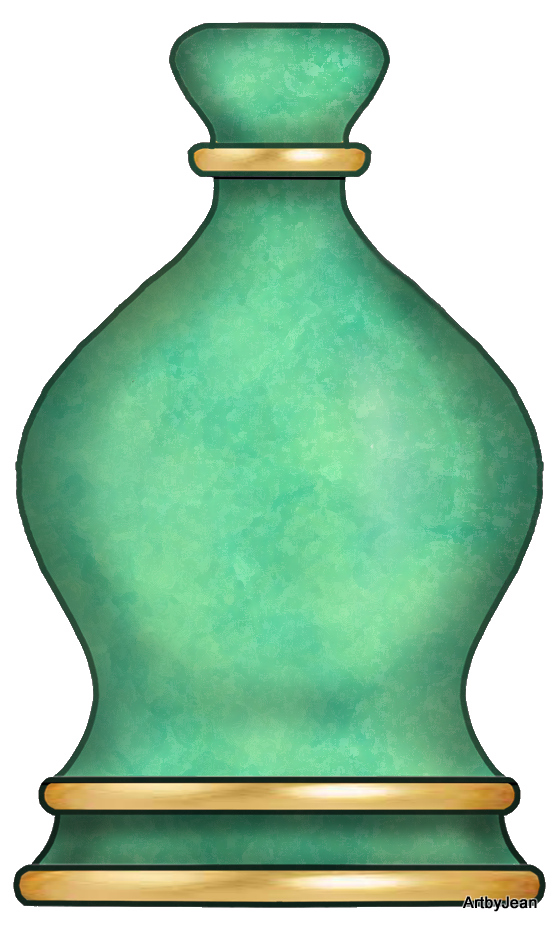 ArtbyJean - Paper Crafts: Set 002 - Green Pencil Sketch - Bottles Jars