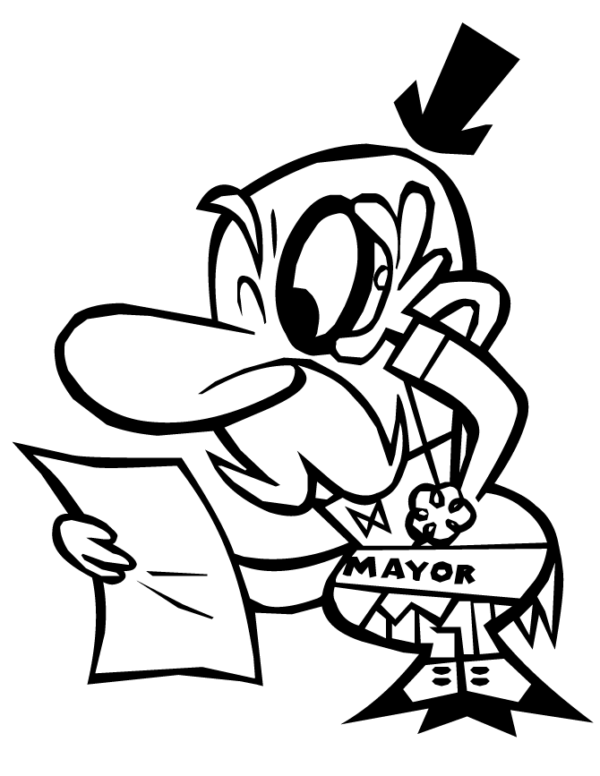 Powerpuff Girls Townsville Mayor Coloring Page | Free Printable ...