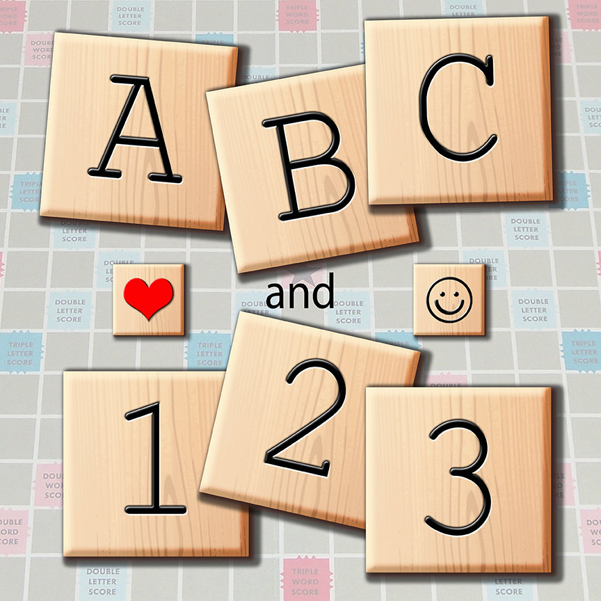 Scrabble Tile Alphabet Clipart Wood Scrabble by TheArtBoxDesigns