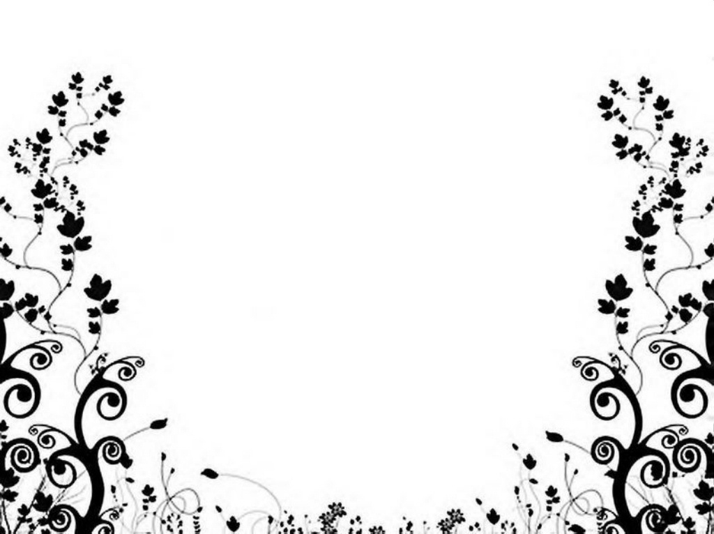 Fancy Simple Flower Border Design Black And White - Simple frames