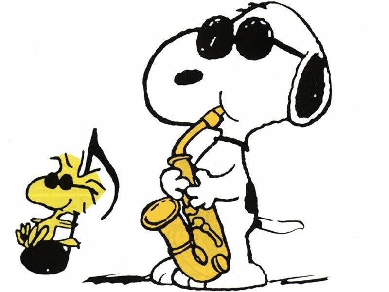 Snoopy and Woodstock SAX Sticker, peanuts cartoon decals, snoopy ...