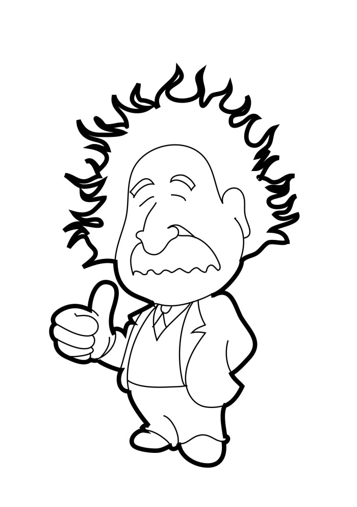 Albert Einstein Put Thumbs Up Coloring Pages Pictures - Figure ...