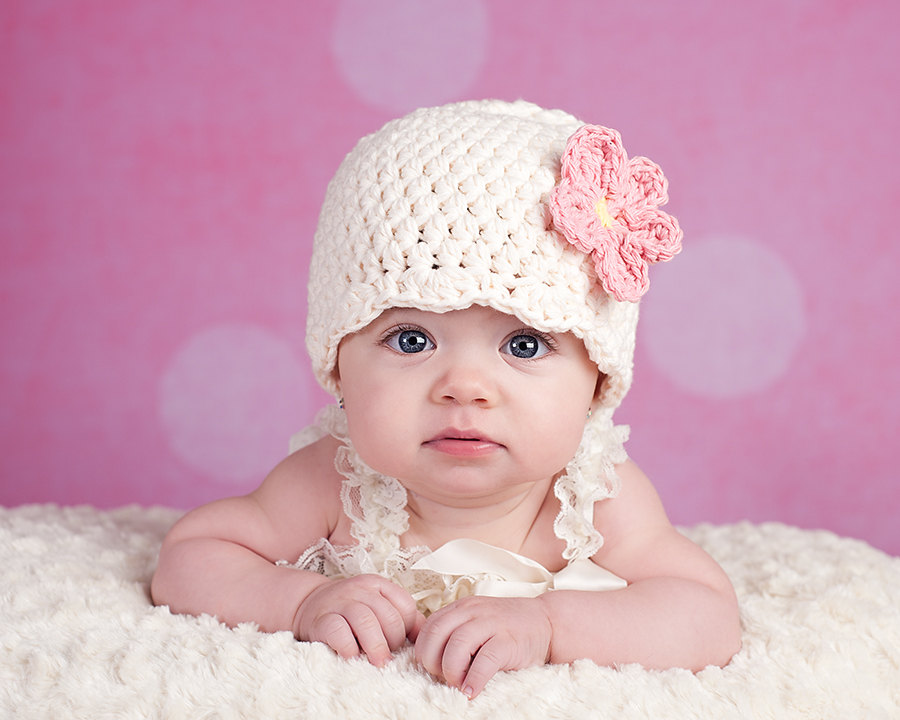 Cream Baby Hat Newborn Baby Girl Hat Flapper by TSBPhotoProps