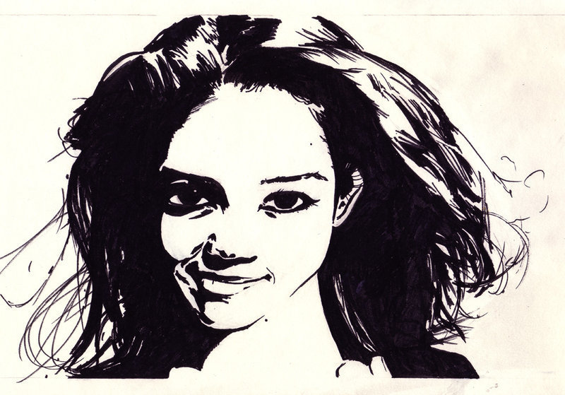 Black and White Drawing of Katie Holmes a la Joey Potter - Katie ...