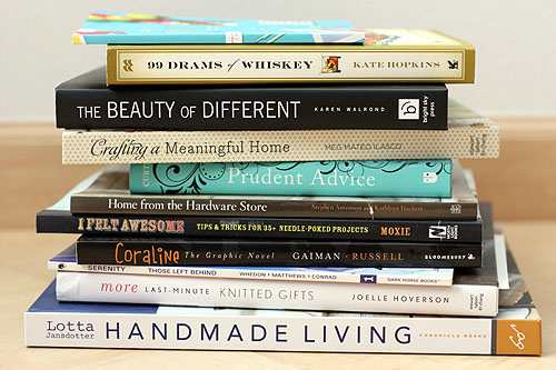 not martha — my bedside stack of books