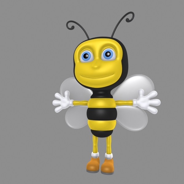 3d simple cartoon bee animation