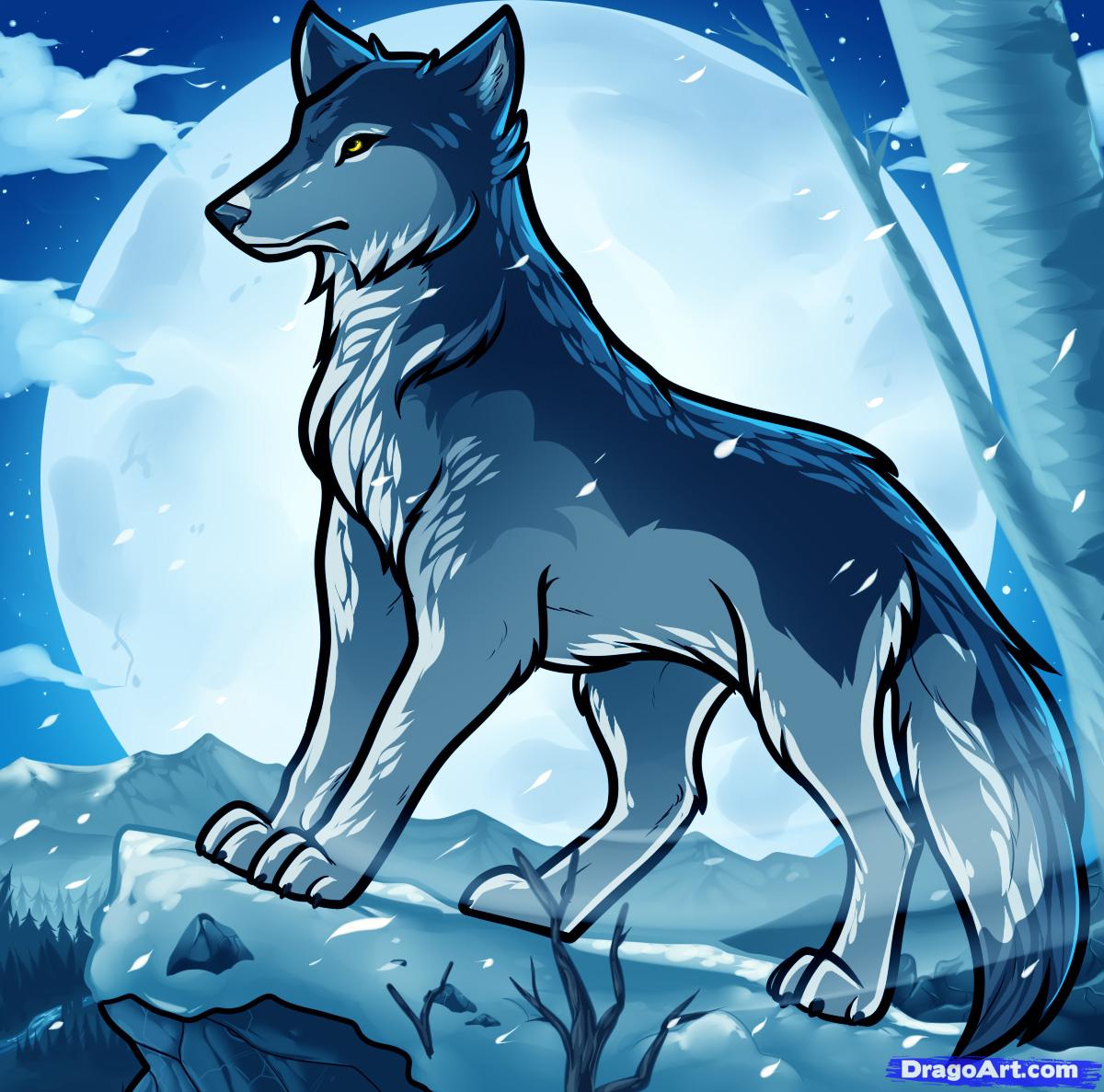 How to Draw Anime Wolves, Anime Wolves, Step by Step, anime ...